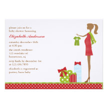 Julmamma som är baby showerinbjudningar