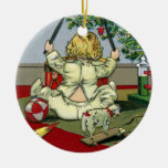 Julmorgon under träd jul dekorationer