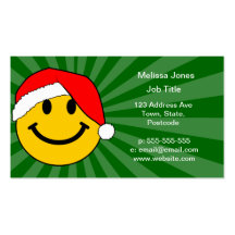 JulSanta smiley face Visit Kort