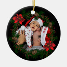 Julstjärnafotoprydnad Julgransdekorationer