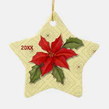 Julstjärnajulprydnadar Julgranskula