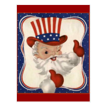 Jultomten som Uncle Sam Vykort