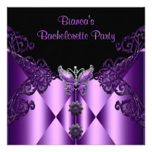 Juvel för fjäril för Bachelorette party purpurfärg Anpassade Tillkännagivande