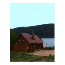 Kabin@ fisk sjö vykort