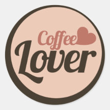Kaffeälskare Runda Klistermärken