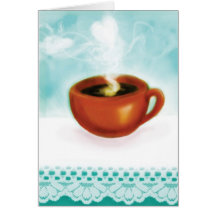 Kaffekärlek Hälsnings Kort