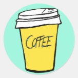 kaffekopporange/gul klistermärke