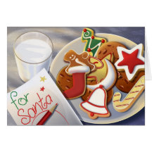 Kakor och mjölk för Santa Kort