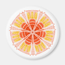 Kaleidoscopefantasiblomma, magnet kylskåpsnagnet
