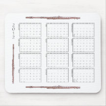 Kalender för 2012 flöjt musmatta