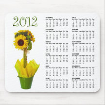 Kalender Mousepad för 2012 solrosor Musmatta
