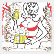 Kalgoorlie bar maid-skimpy square sticker