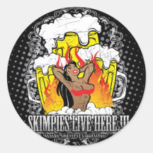KALGOORLIE ,SKIMPIES AND BEER,W.A GOLD TOWN ROUND STICKER