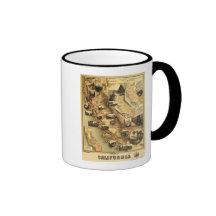 Kalifornien panorama- karta kaffe muggar
