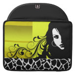 Kall bärbar dator för design för flickagiraffmode  sleeve för MacBook pro