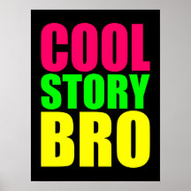 Kall berättelse Bro i neonstilfärger Posters