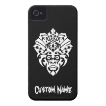 Kall enkel elegant stam- klassikersvartvit Case-Mate iPhone 4 skydd