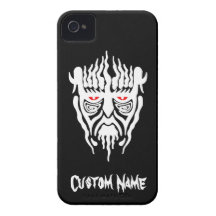 Kall enkel elegant stam- klassikersvartvit Case-Mate iPhone 4 cases