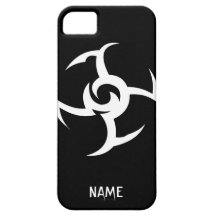 Kall enkel elegant stam- klassikersvartvit iPhone 5 skal