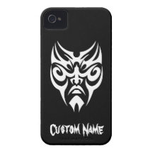 Kall enkel elegant stam- klassikersvartvit Case-Mate iPhone 4 skydd