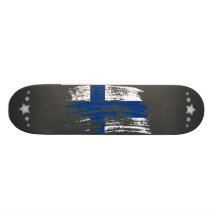 Kall finlandssvensk flaggadesign skateboard deck
