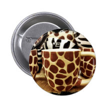 Kall giraffmönster och zebra ränderkaffe koppar nål