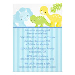 Kall gullig pojke dinosaurfödelsedagsfest inbjudan