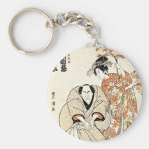 Kall japansk konst för för vintageukiyo-egeisha oc nyckelringar