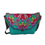 Kall kaleidoscopemessenger bag med fantasiblomman