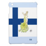 Kall karta av fodral för Finland och flaggaiPadkor