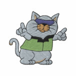 Kall katt broderad hoodie