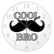 Kall mustasch Bro Väggklockor