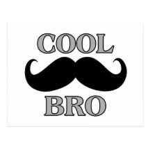 Kall mustasch Bro Vykort