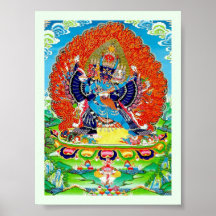 Kall orientalisk Vajrabhaivara Yamantaka dödgud Print