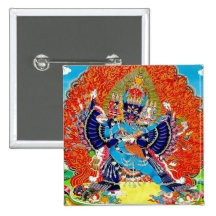 Kall orientalisk Vajrabhaivara Yamantaka dödgud Knapp