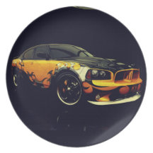 Kall Retro bil Dinner Plates
