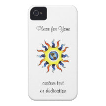 Kall sol för jord för tecknadtatueringsymbol iPhone 4 Case-Mate cases