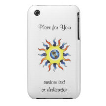 Kall sol för jord för tecknadtatueringsymbol iPhone 3 cover