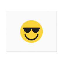 Kall solglasögon för Smiley Sträckt Canvastryck