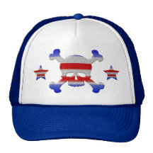 Kall stjärnor & randskalle patriotiska USA Trucker Keps