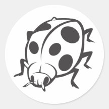 Kall svart nyckelpigatatueringlogotyp rund klistermärke