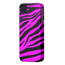 Kall svart/purpurfärgad zebra tryck - fodral för i iPhone 4 Case-Mate cases