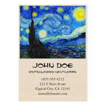 Kall Vincent Van Gogh för Starry natt målning Visitkort Mallar