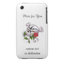 Kalla ben för skalle för tecknadtatueringsymbol st iPhone 3 Case-Mate case
