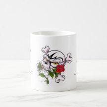 Kalla ben för skalle för tecknadtatueringsymbol st kaffe muggar