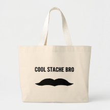 Kalla Stache Bro Tote Bags
