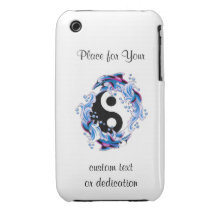 Kalla Yin Yang för tecknadtatueringsymbol delfiner iPhone 3 Skydd