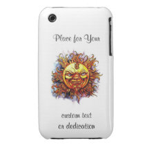 Kallt ansikte för gud för sol för tecknadtatuering iPhone 3 case