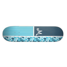 Kallt blåtttriangelmönster anpassad skate board