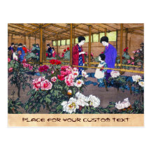 Kallt japanskt orientaliskt blomsterträdgårdfolk p vykort